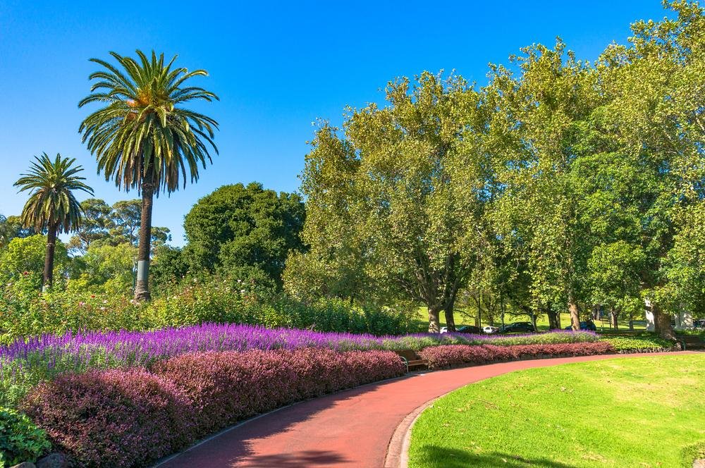 Curved,Alley,Path,In,Alexandra,Gardens,On,Sunny,Day.,Melbourne,